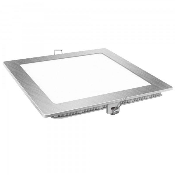 Downlight led cuadrado plata  9w.fria