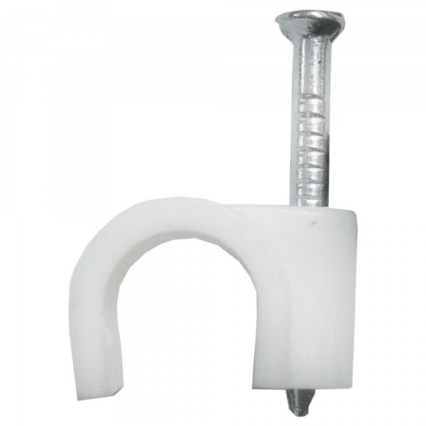 Grapa  cable manguera blanca  9mm.(100u)