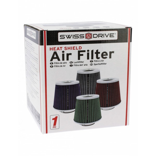Filtro de Aire Universal para Coche Incluye 4 Adaptadores 60mm 65mm 70mm 77mm Color Verde