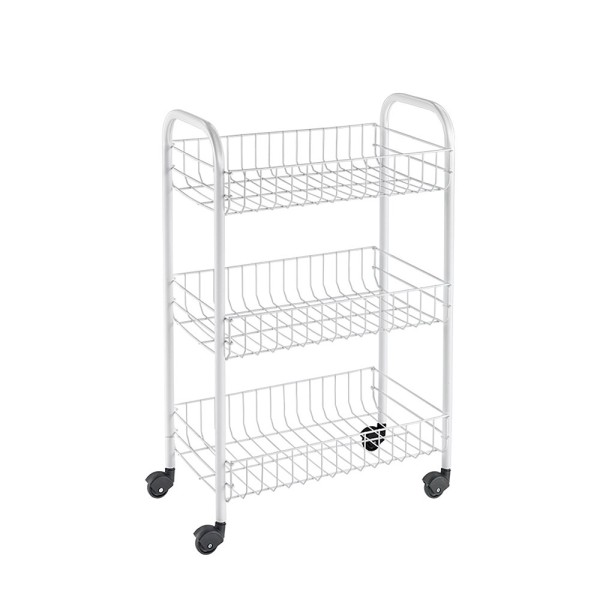 Carrito multiuso con 3 cestos, blanco, 41 x 23 x 63 cm