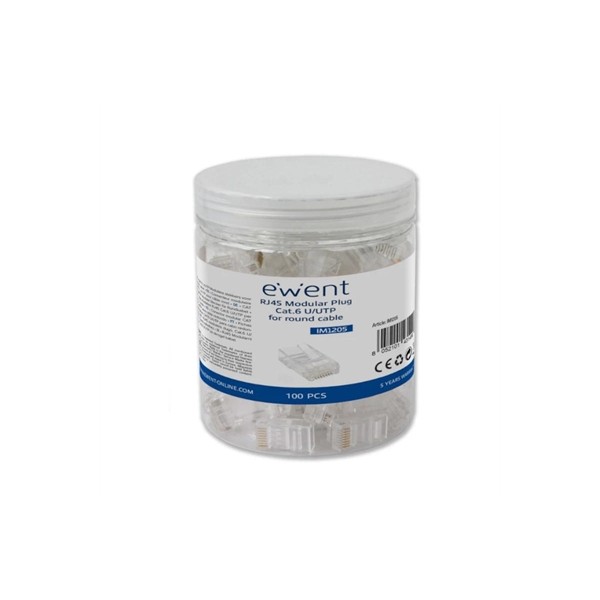Ewent conector modular cat 6 u/utp, 100pcs