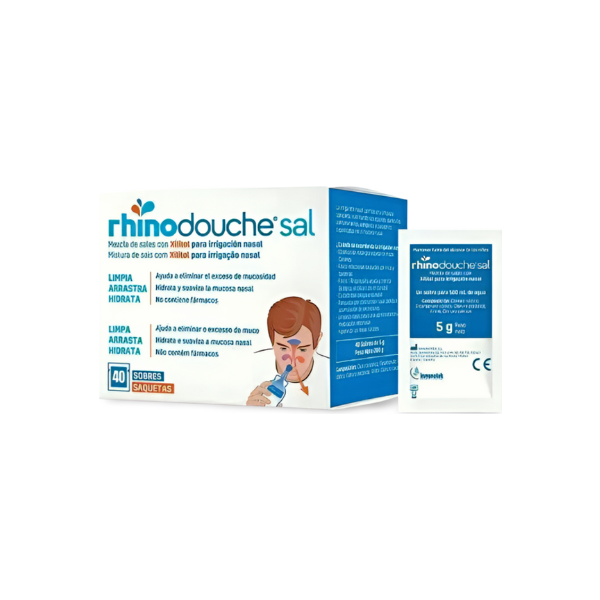 Rhinodouche Sal Mezcla de Sales para Lavado Nasal 40 Sobres